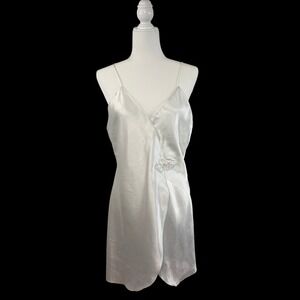 Vintage Intime of California Satin Mini Slip Dress White 90s‎ Y2K Lingerie Large